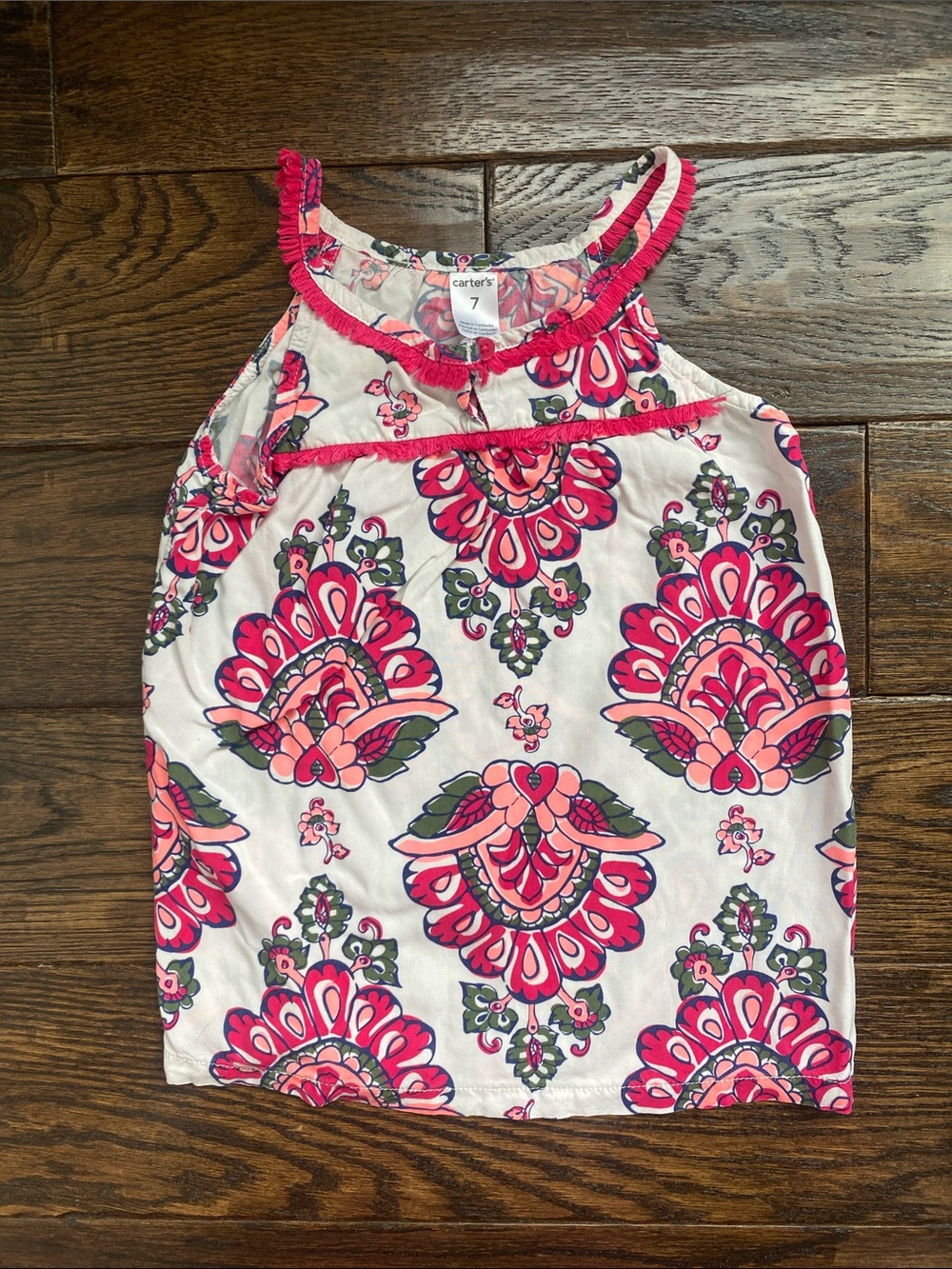Carter's Girls Pink Floral Tank Top